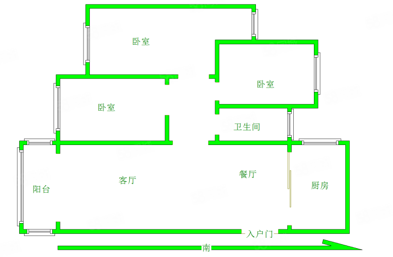 枫丹丽苑3室2厅1卫110㎡南北92万