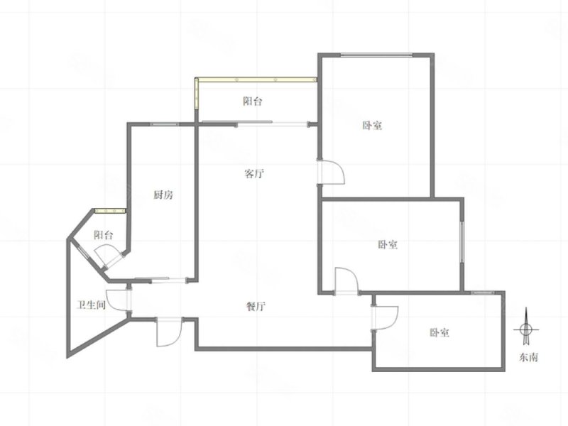 恒大未来城一街区3室2厅1卫90㎡南75万