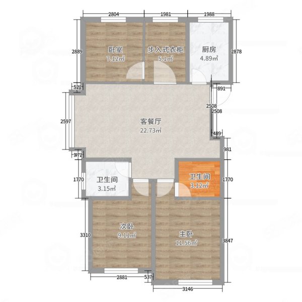 金辉府4室2厅2卫126㎡南北92万