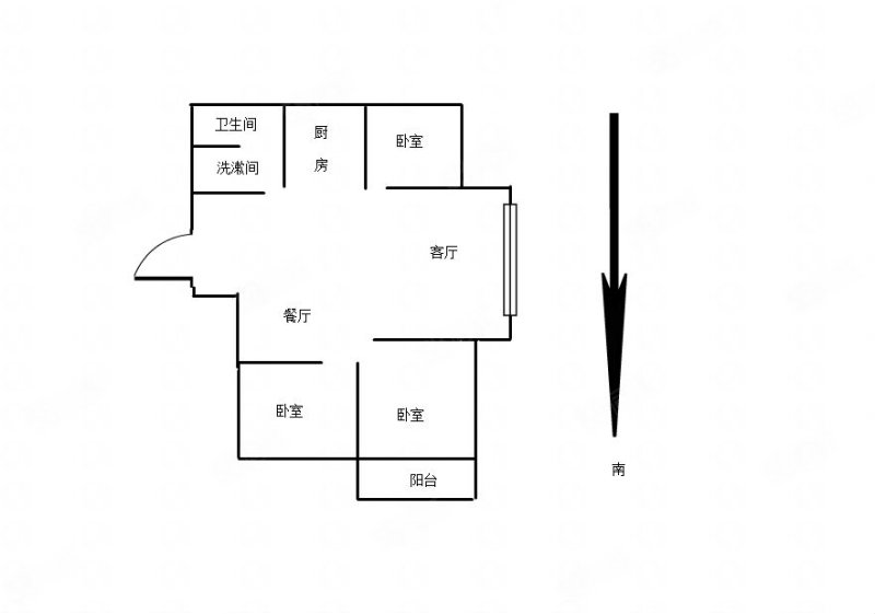 桃都国际城3室2厅1卫116㎡南北85万