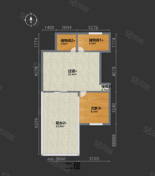 安琪园3室2厅1卫120㎡南北104万