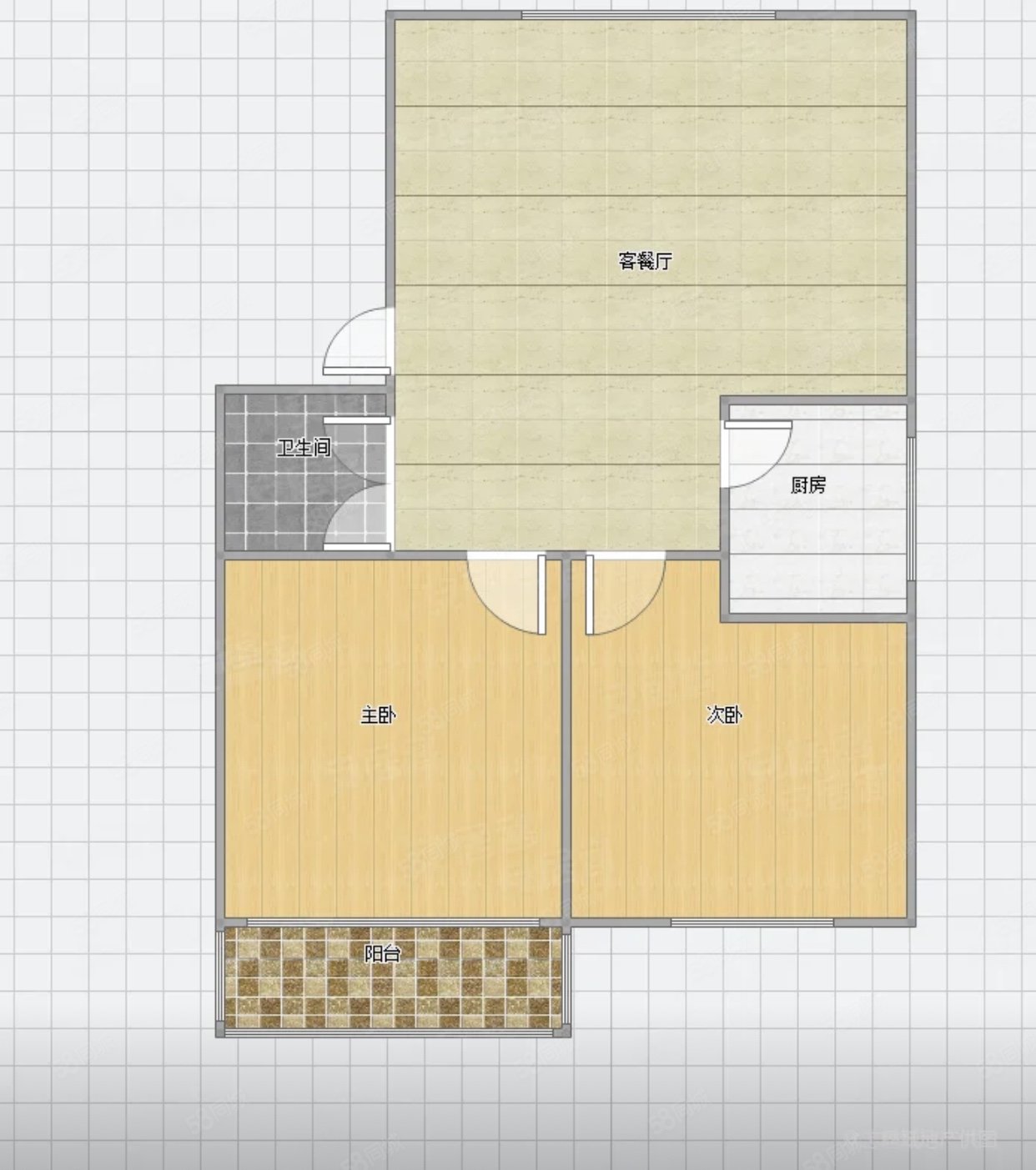 沁园花都2室1厅1卫89㎡南56万