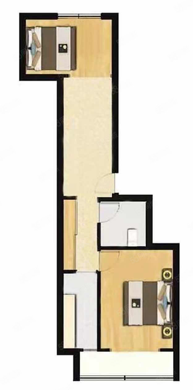 城南衙前安全文明小区2室2厅1卫89㎡南北38.5万