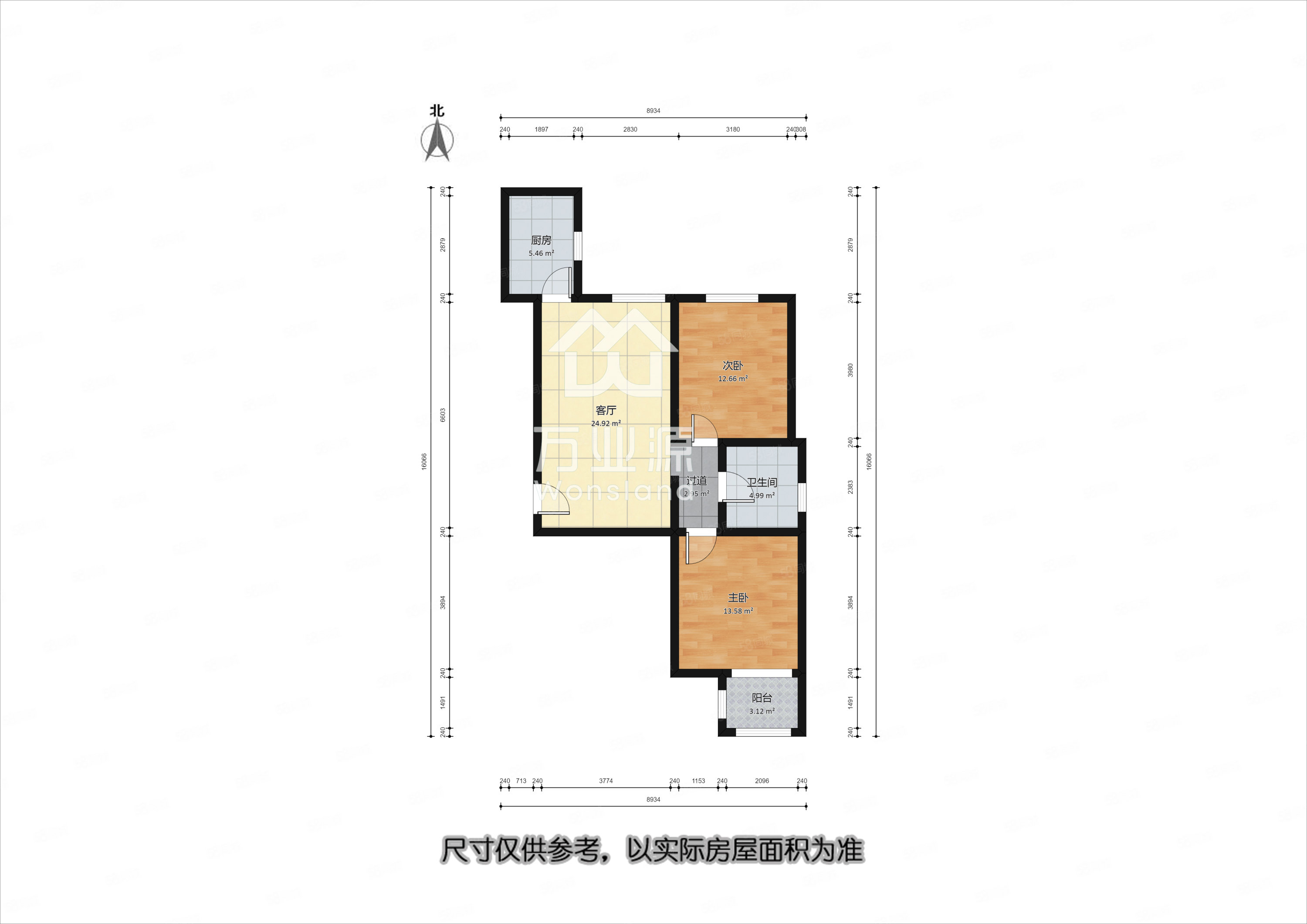 佳美苑2室1厅1卫90.75㎡南北56万