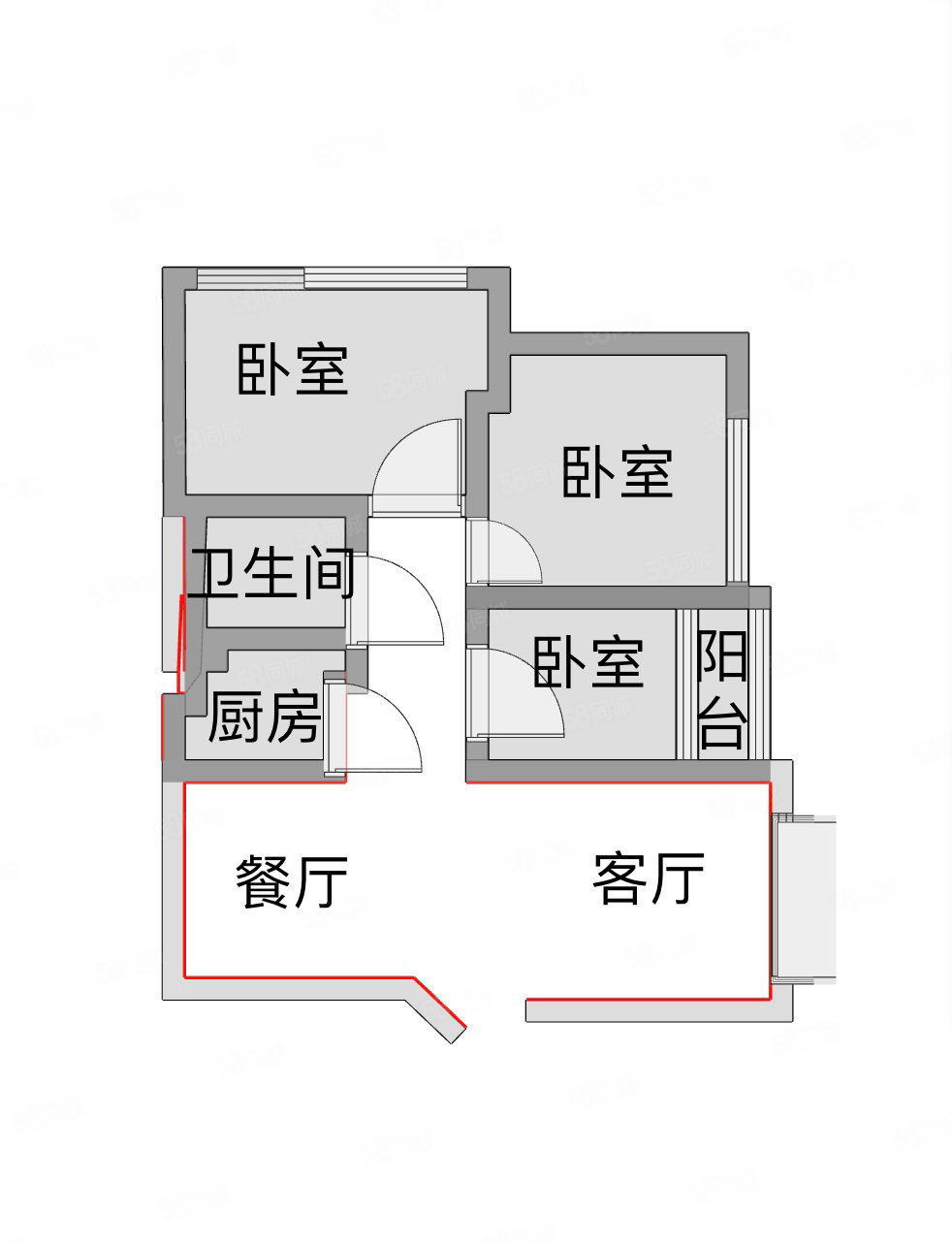 金洲湾蓝屿3室2厅1卫95㎡南北118万