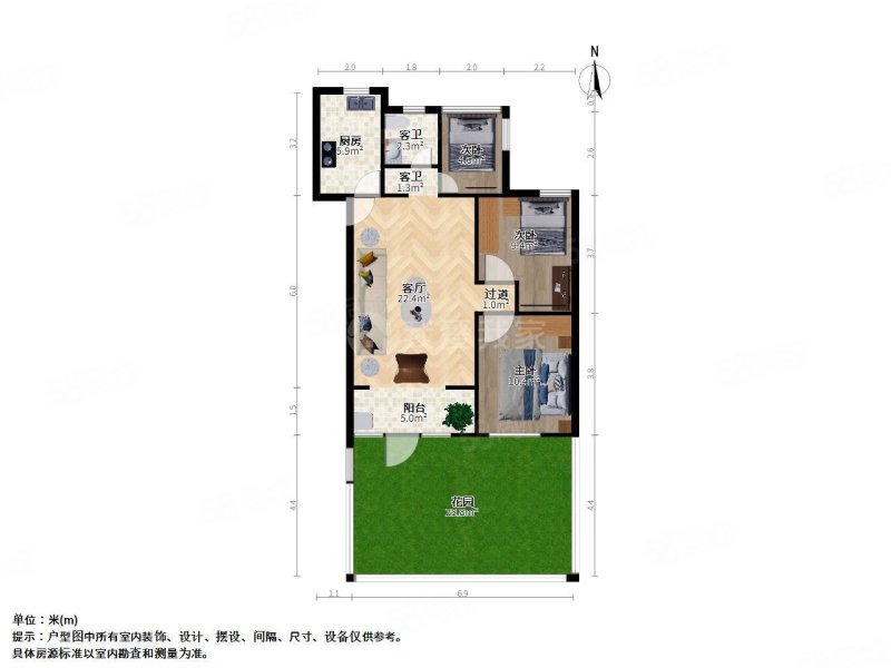 保利堂悦3室1厅1卫89.11㎡南360万