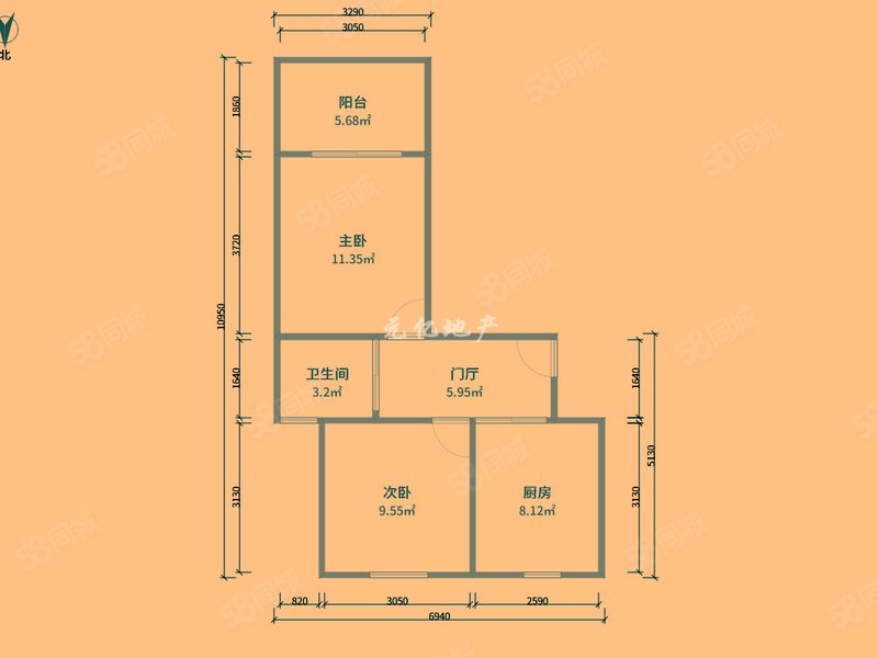 绿波家园 2室1厅1卫 65.0平米 352.00万元
