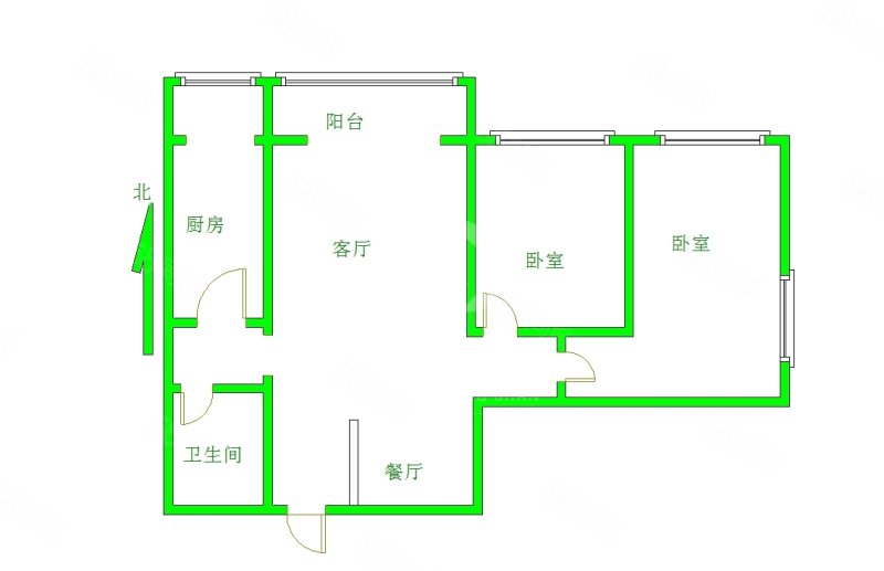 同人创业园2室2厅1卫88.48㎡南北54万