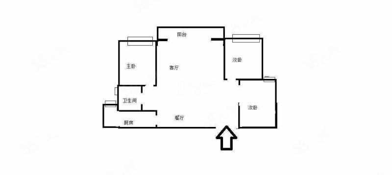 蓝湖天和3室2厅2卫95.97㎡南北48.8万