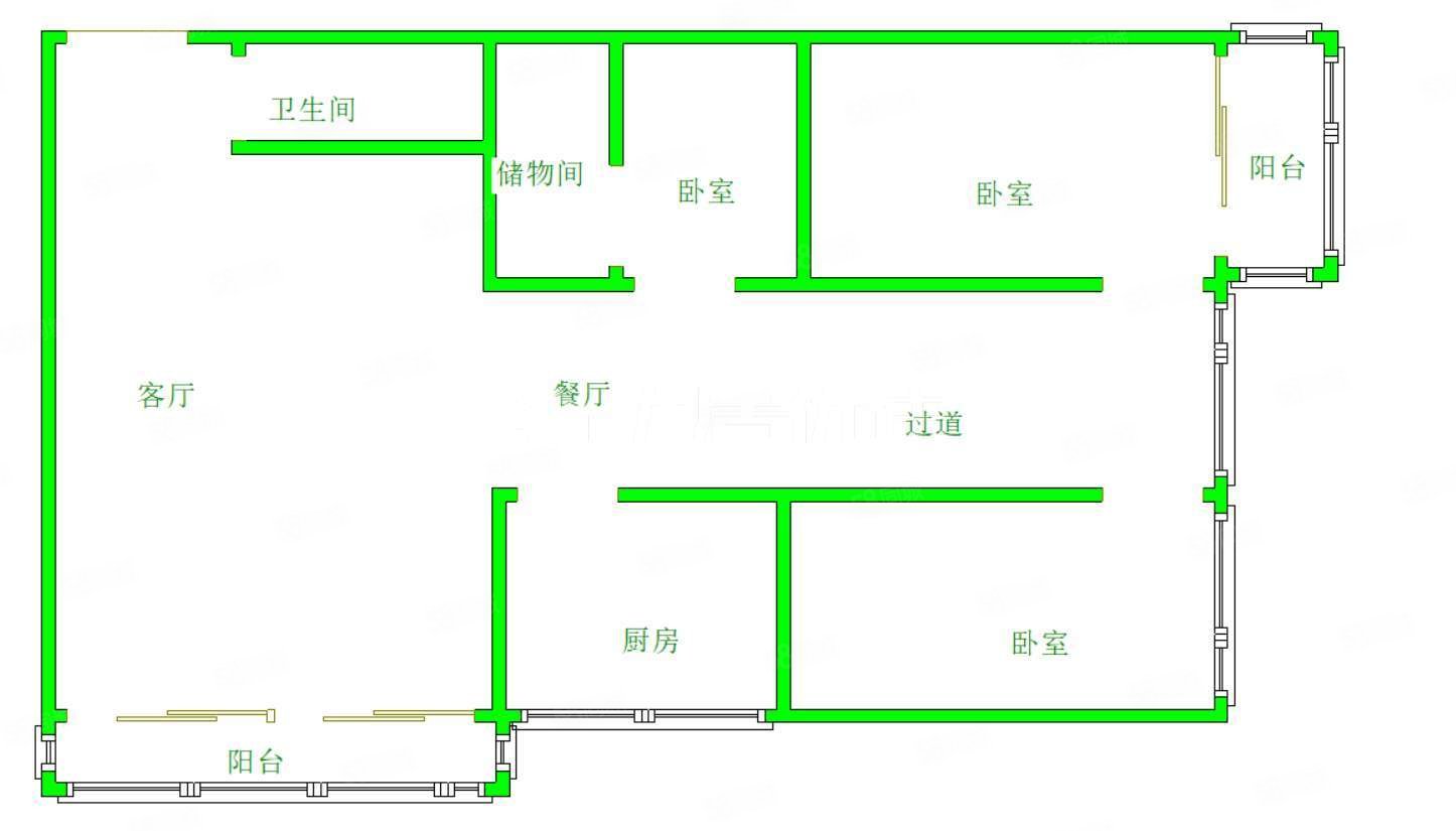 龙祥大厦3室2厅2卫156㎡南北89.8万