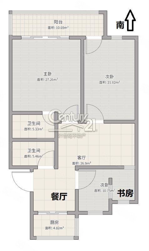 西子新村3室2厅2卫112.38㎡南北136.9万