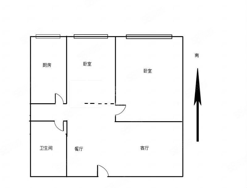 香格里拉国际城2室2厅1卫86.4㎡南北53万