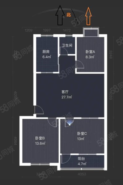 泰安师专家属院3室1厅1卫75㎡南北104.9万