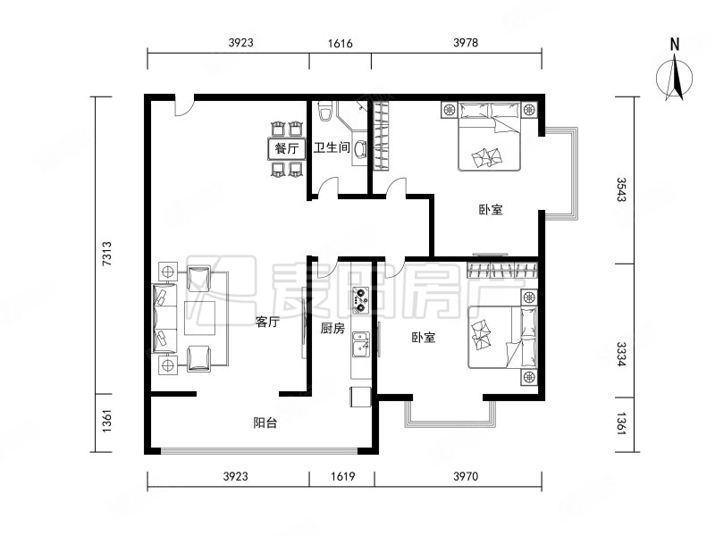 田园风光雅苑(东区)2室1厅1卫95㎡东南428万