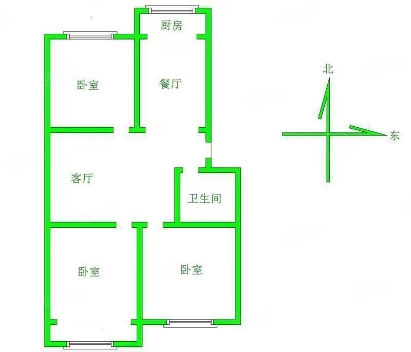 建业小区3室2厅2卫99.04㎡南北105万