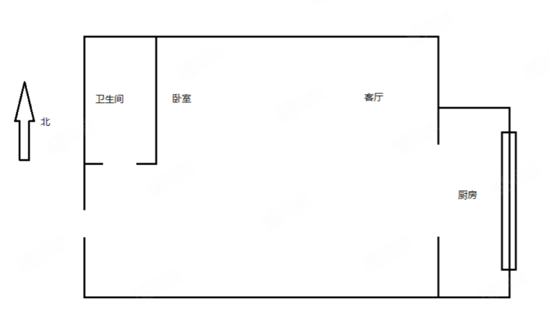 亚太明珠1室0厅1卫56.64㎡东52万