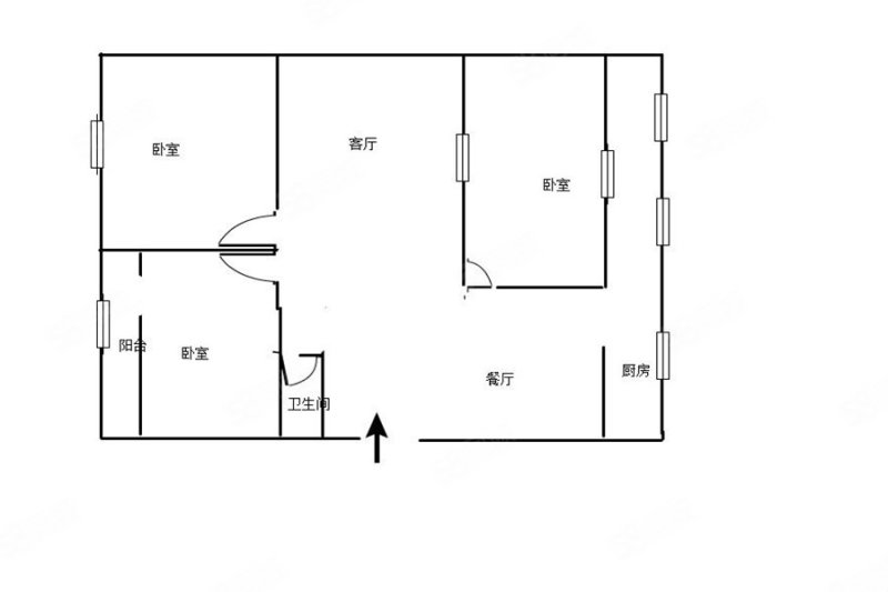 安宇花苑D区3室2厅1卫102.1㎡南北105万