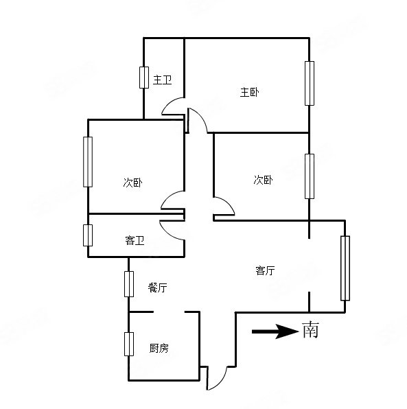 兰州万科城3室2厅2卫116.87㎡南北75万