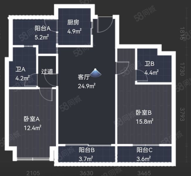 宁波新世界3室2厅2卫120.13㎡南北508万
