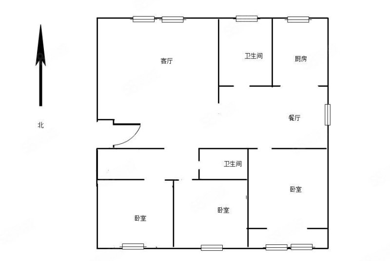 古城新天地3室2厅2卫134㎡南76万