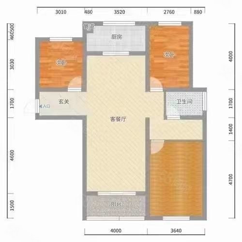 香江时代华庭3室2厅2卫129㎡南北79万