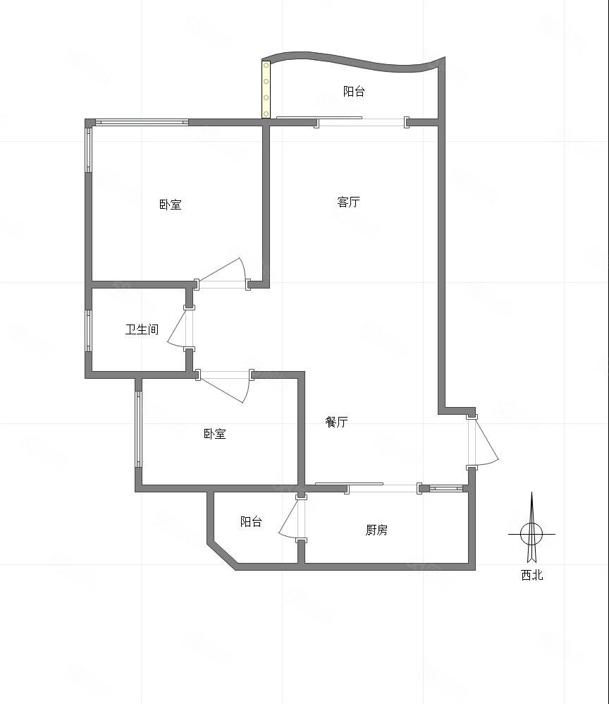 同创米兰天空2室1厅1卫84㎡西北82万