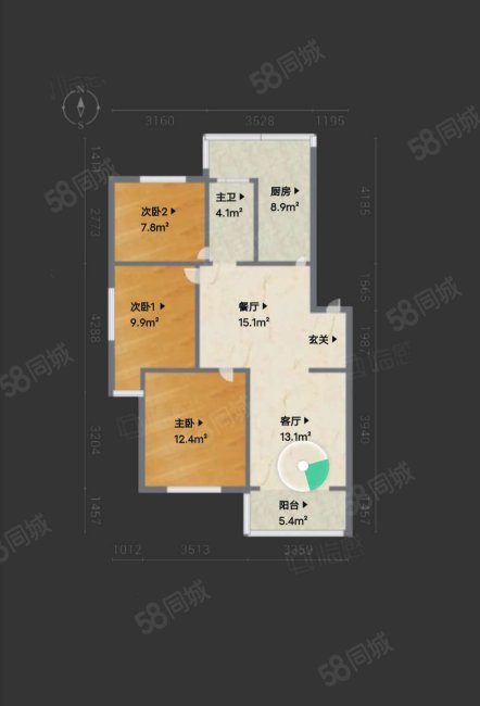 联丰世纪苑3室1厅1卫94.13㎡南180万