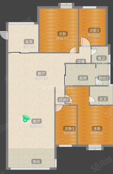 信昌碧水康城4室2厅2卫154㎡南北88万