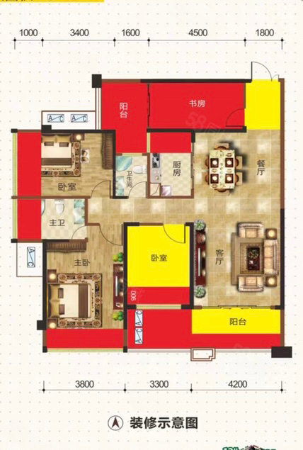 南兴盛世国际4室2厅2卫157㎡南北60万