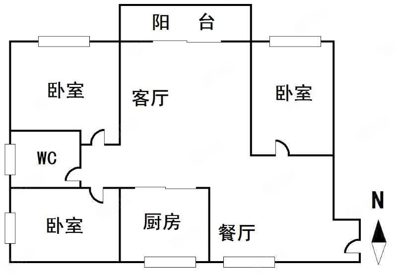 珑璟樾府3室2厅2卫133㎡南北60万