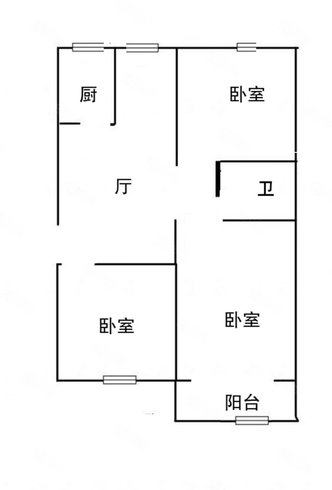 国色天香3室2厅1卫114㎡南北65万