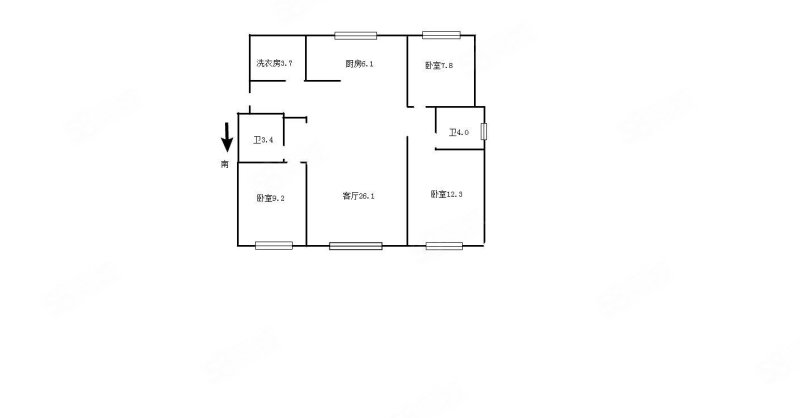 中国铁建西派国印3室2厅3卫109.69㎡南北325万