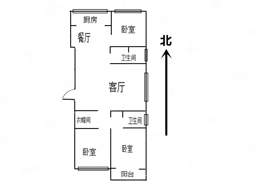 白云社区3室2厅2卫138㎡南北50万