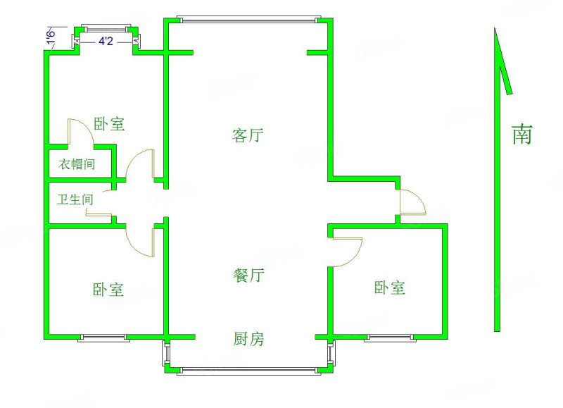 香江名城国际(2期)3室2厅2卫135.64㎡南北103万