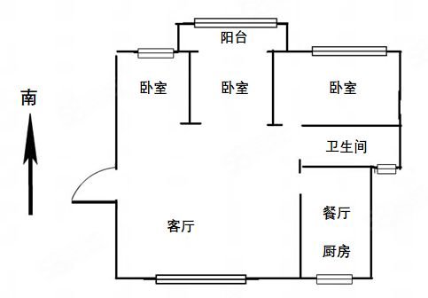 御水湾3室2厅1卫121㎡南北90万