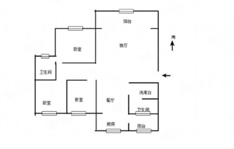 云锡花园(1期东区)3室2厅2卫99㎡南110万