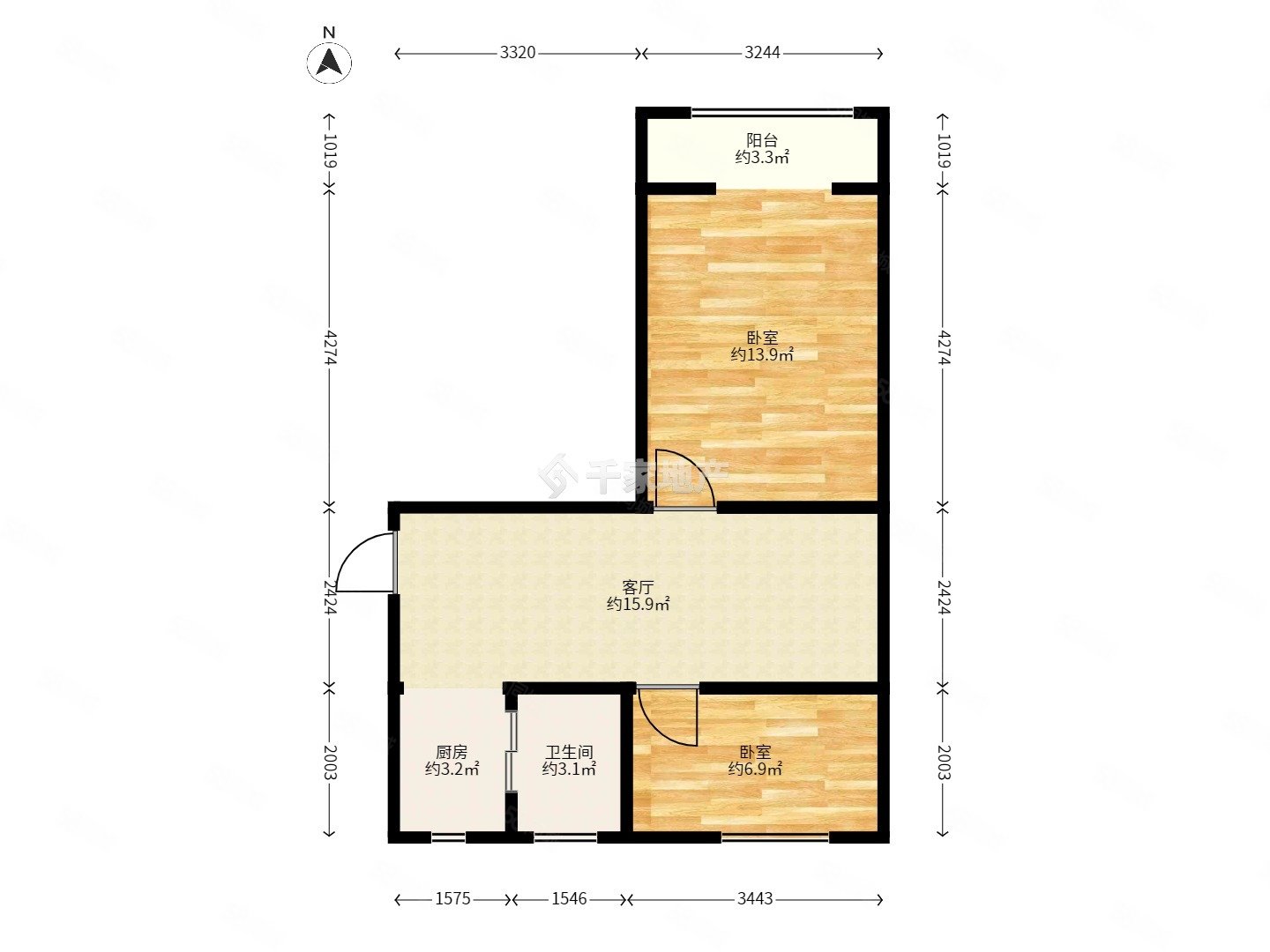 建华小区2室1厅1卫54㎡南北38万