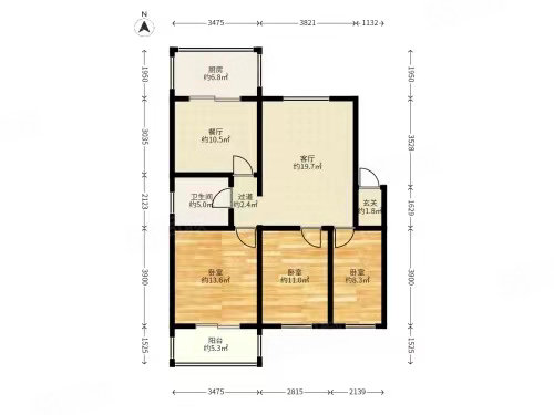 祥荣里3室2厅2卫95㎡南北140万