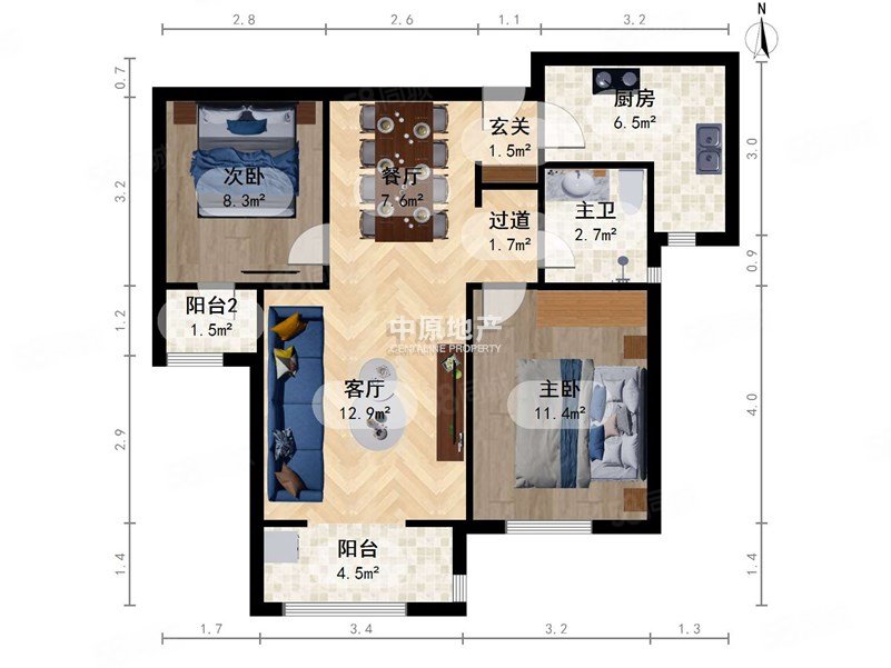 康源公寓2室1厅1卫86.85㎡南230万