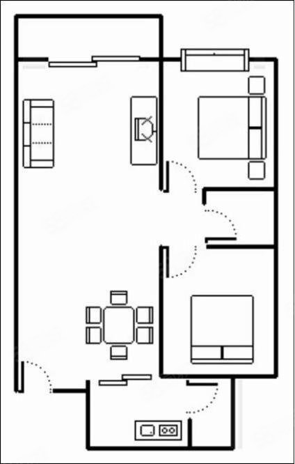 津城首府2室2厅1卫100㎡南北47万