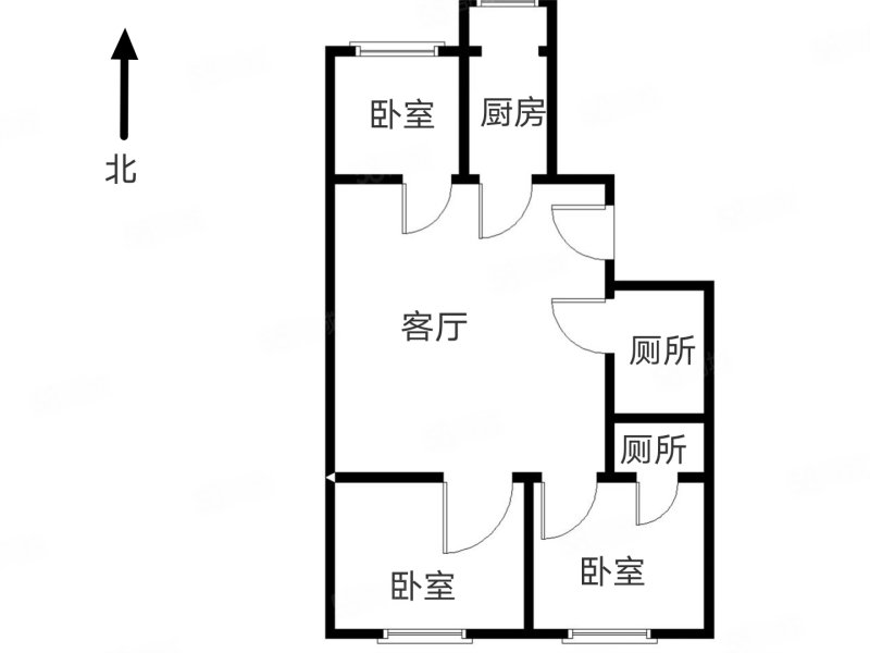 聚隆家园3室2厅2卫89.72㎡南北62万