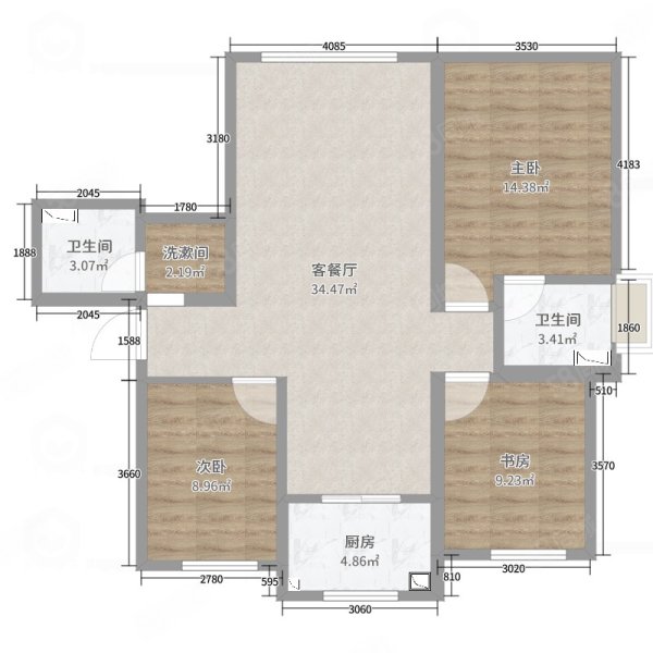 福台景苑2室2厅1卫96㎡南北67万