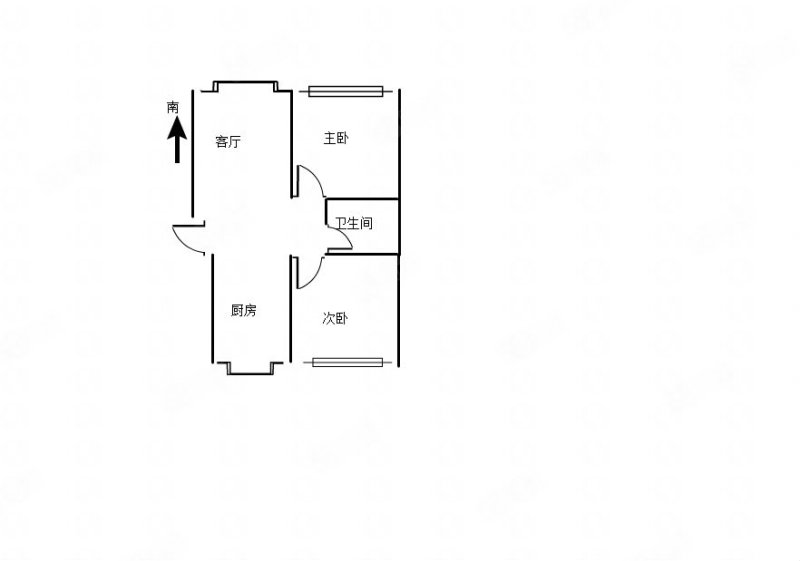 龙庆望都佳园2室2厅1卫88㎡南北90万