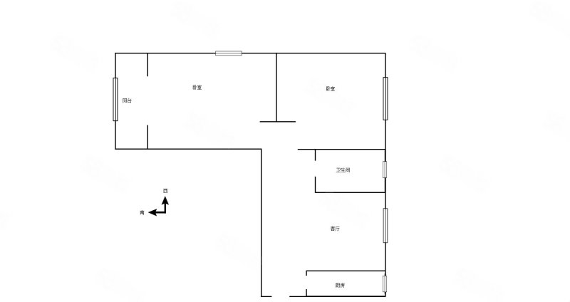 隆升家园2室1厅1卫92㎡南北155万