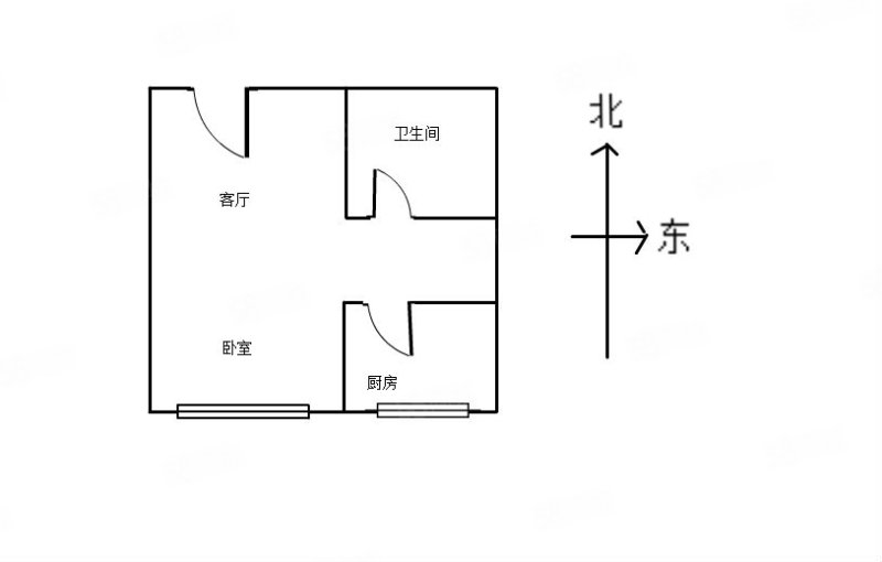 玉祥明居1室1厅1卫49.54㎡南69万