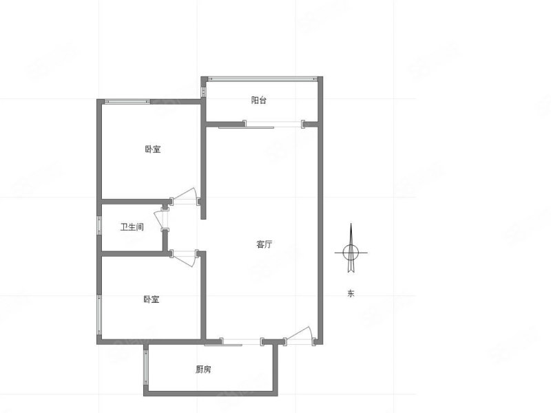 恒基翔龙江畔2室2厅1卫81.35㎡南北88万