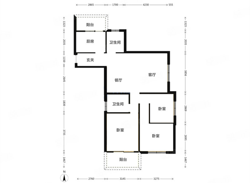 惠景新村3室2厅2卫100㎡南北438万