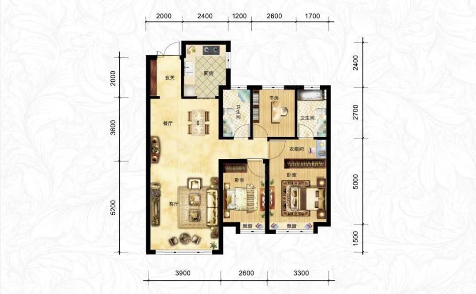 佳源都市3室2厅2卫122㎡南北140万