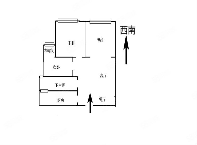 红星国际广场紫郡2室2厅1卫90.03㎡西南108万