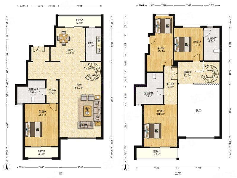 建发璟墅4室2厅3卫229.52㎡南北2480万